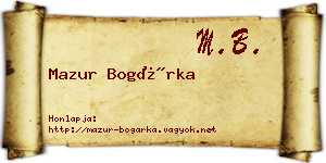 Mazur Bogárka névjegykártya
